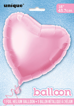 Ballon de baudruche à cœur solide 18", emballé - rose pastel