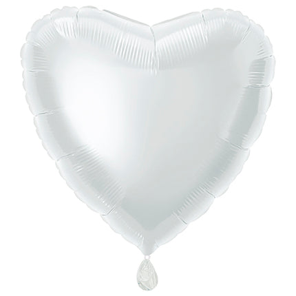 Ballon à hélium cœur blanc vide 45cm