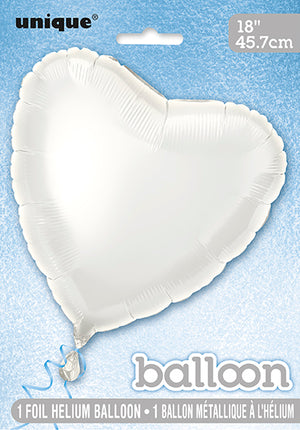 Ballon à hélium cœur blanc vide 45cm