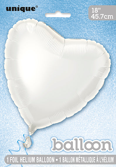 Ballon à hélium cœur blanc vide 45cm