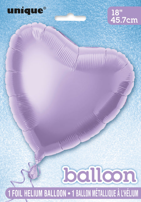 Ballon de baudruche à cœur solide 18", emballé - Lavande