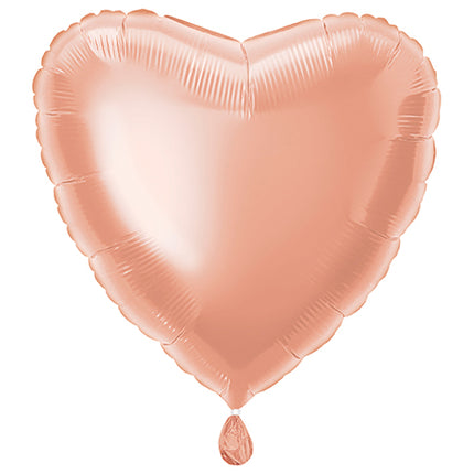 Ballon à l'hélium en forme de coeur rose or vide 45cm