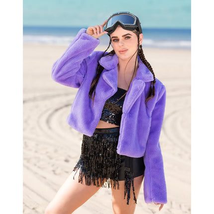 Veste Fluffy rave lilas (M/L)