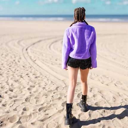 Veste Fluffy rave lilas (M/L)