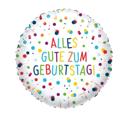 Ballon de baudruche - Confetti Birthday "Alles Gute" - 43 cm