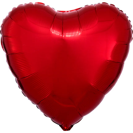 Ballon de baudruche - Coeur - Rouge métallique - 43 cm