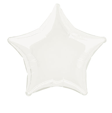 Ballon à l'hélium étoilé blanc vide 50cm