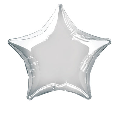 Ballon à l'hélium étoilé argenté vide 50cm
