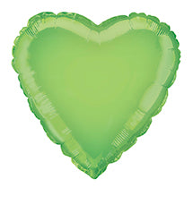 Ballon à l'hélium en forme de coeur Vert citron vide 45cm