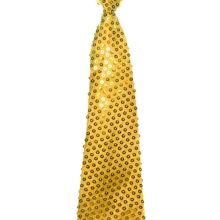 Cravate dorée à paillettes