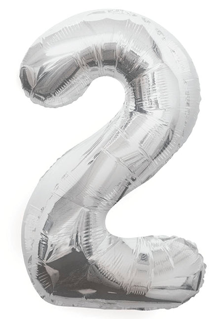 2 Year Figure Balloon Silver Empty 86cm
