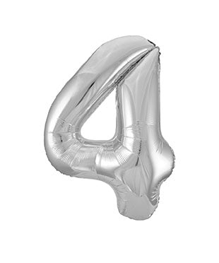4 Year Figure Balloon Silver Empty 86cm