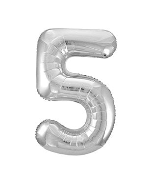 5 Year Figure Balloon Silver Empty 86cm