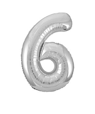 6 Year Figure Balloon Silver Empty 86cm