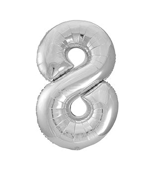 8 Year Figure Balloon Silver Empty 86cm