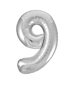 9 Year Figure Balloon Silver Empty 86cm