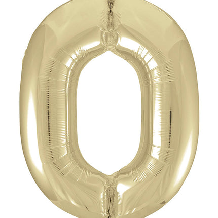 0 Year Figure Balloon Gold Gloss Empty 86cm