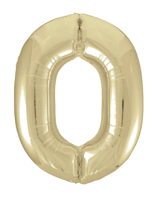 0 Year Figure Balloon Gold Gloss Empty 86cm