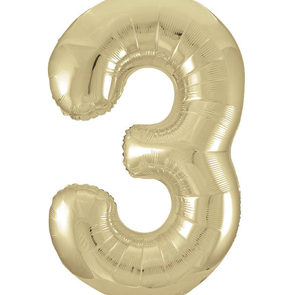 Ballon à figures de 3 ans Brillant or vide 86cm