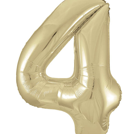 4 Year Figure Balloon Gold Gloss Empty 86cm