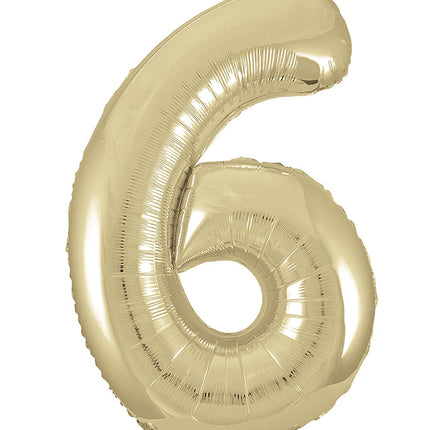 6 Year Figure Balloon Gold Gloss Empty 86cm