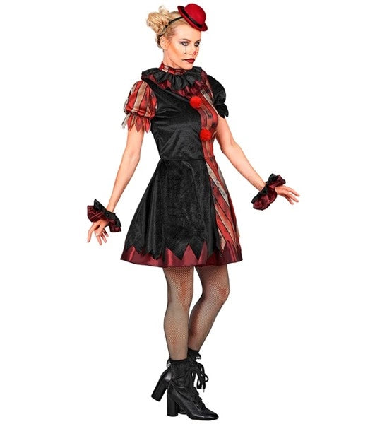 Robe Wicked Clown rouge et noire pour femme