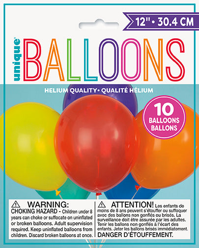 Ballons de couleur assortis 30cm 10pcs