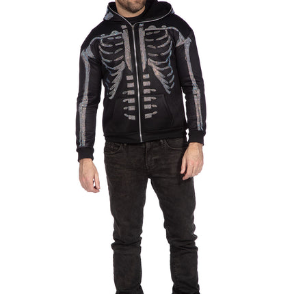 Gilet Squelette Noir Hommes Strass