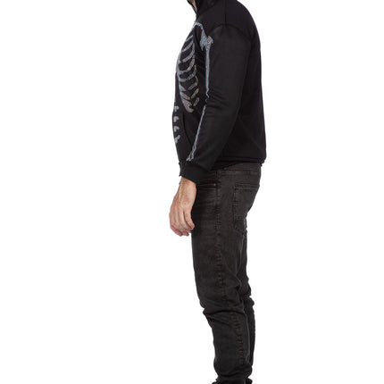Gilet Squelette Noir Hommes Strass