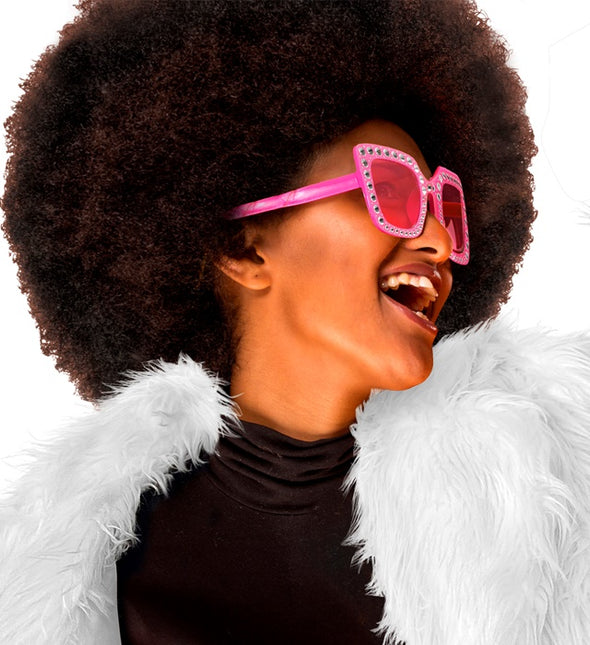 LUNETTES ROSES AVEC STRASS