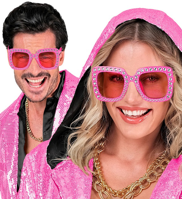 LUNETTES ROSES AVEC STRASS