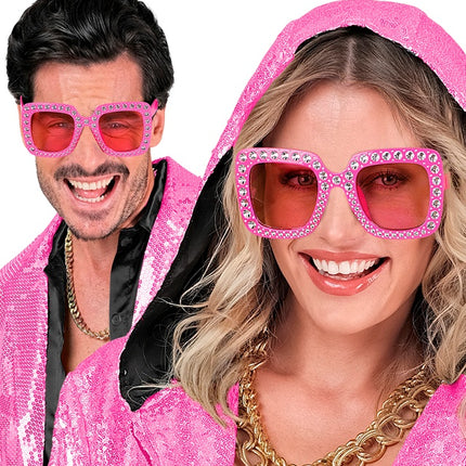 LUNETTES ROSES AVEC STRASS