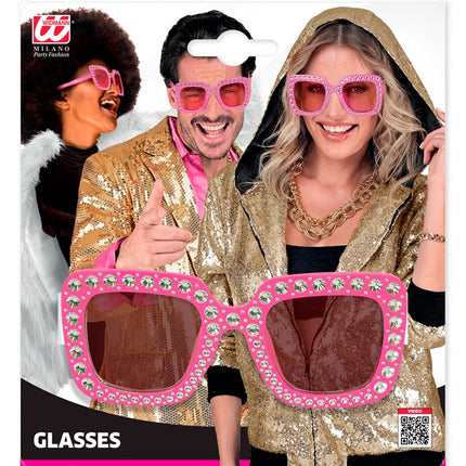 LUNETTES ROSES AVEC STRASS