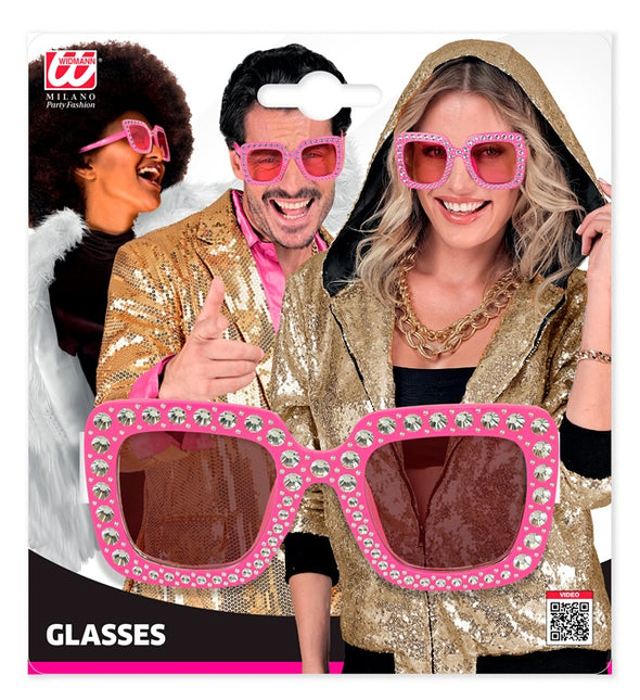 LUNETTES ROSES AVEC STRASS