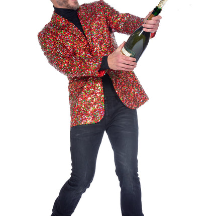 Blazer rouge vert Paillettes pour hommes
