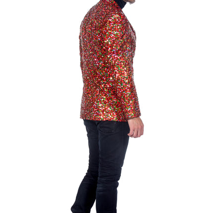 Blazer rouge vert Paillettes pour hommes