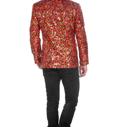 Blazer rouge vert Paillettes pour hommes