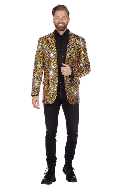 Or Argent Blazer Paillettes pour hommes