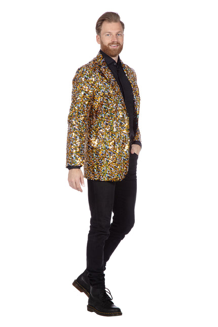 Or Argent Blazer Paillettes pour hommes