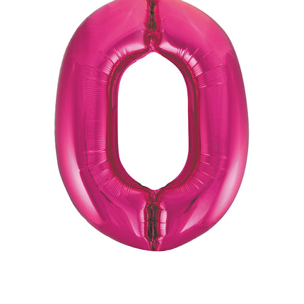 0 Year Figure Balloon Fuchsia Empty 86cm