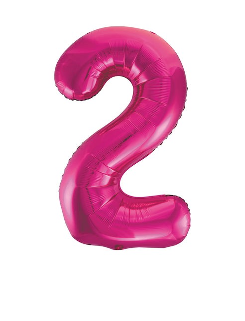 2 Year Figure Balloon Fuchsia Empty 86cm