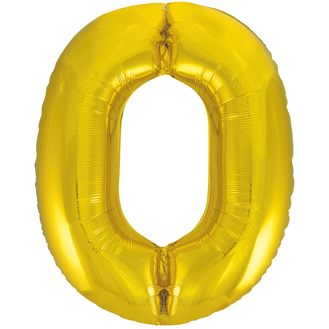 0 Year Figure Balloon Gold Empty 86cm