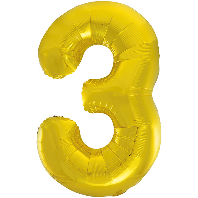 Ballon à figures de 3 ans Or vide 86cm