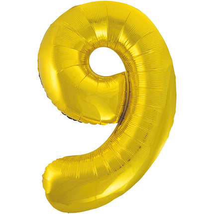 9 Year Figure Balloon Gold Empty 86cm