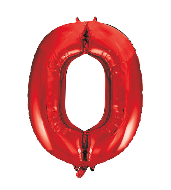 0 Year Figure Balloon Red Empty 86cm