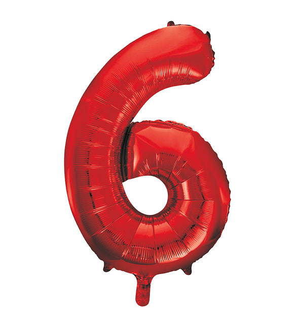 6 Year Figure Balloon Red Empty 86cm