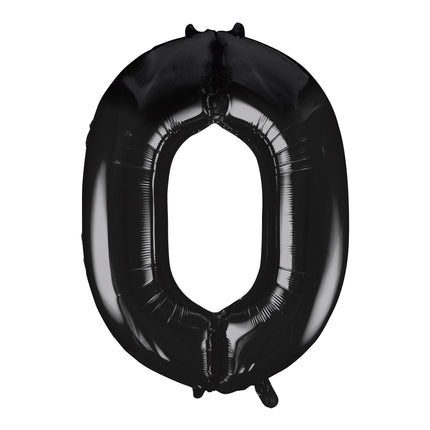 0 Year Figure Balloon Black Empty 86cm