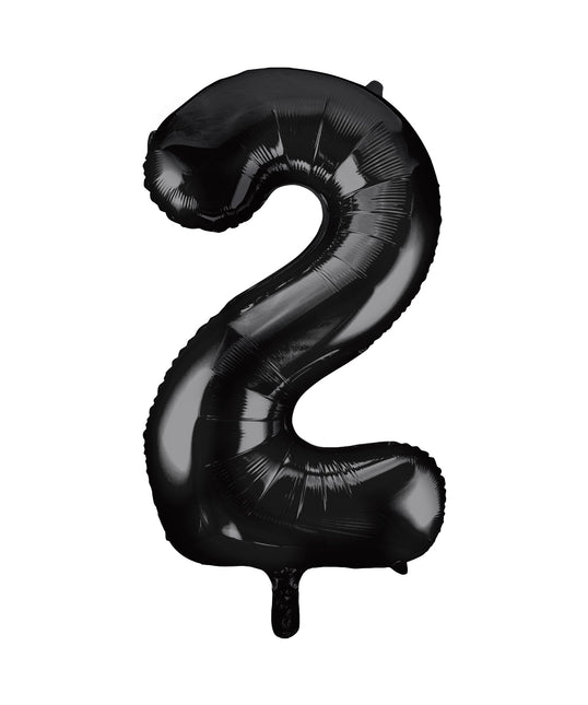 2 Year Figure Balloon Black Empty 86cm