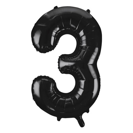 3 Year Figure Balloon Black Empty 86cm