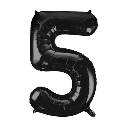5 Year Figure Balloon Black Empty 86cm